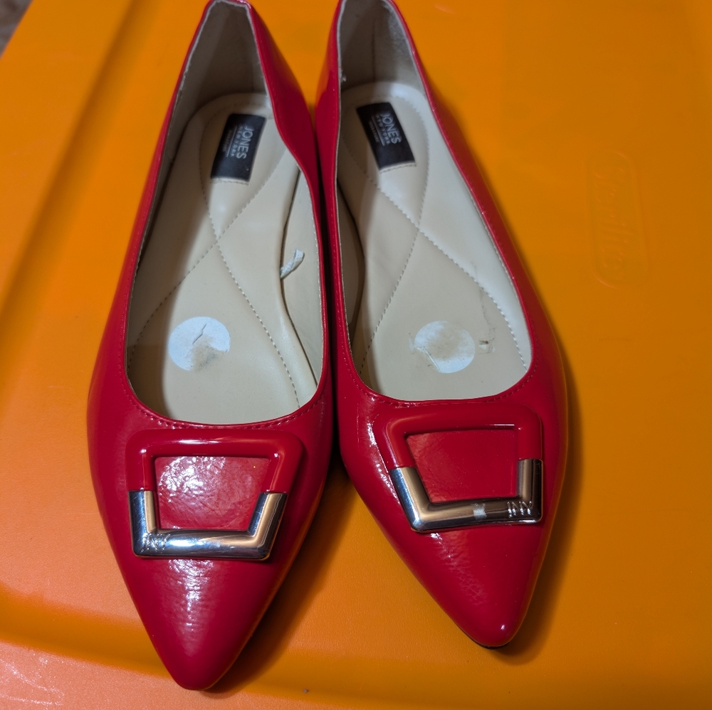 Red Leather Flats